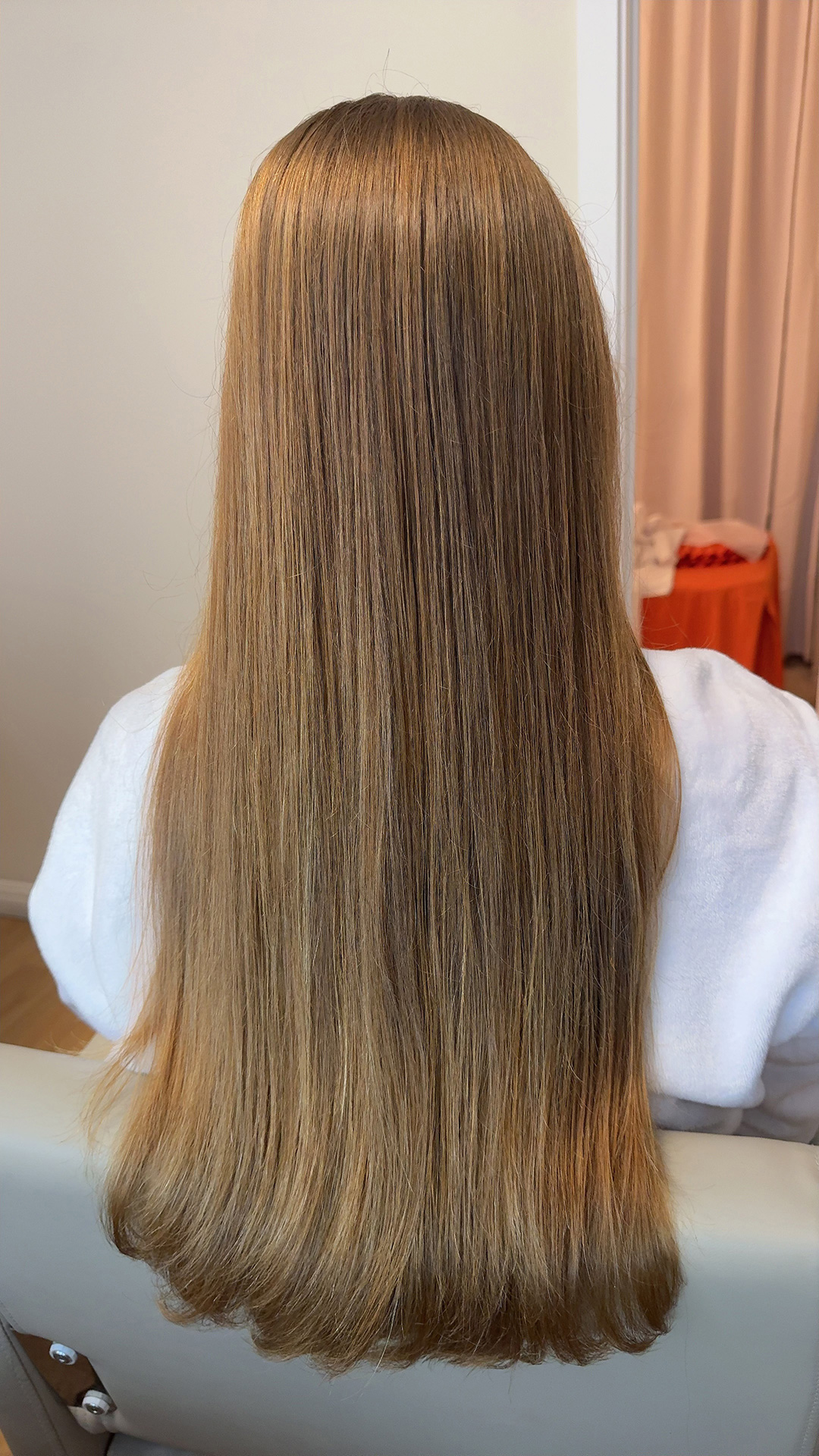 Long silky hair after intensive scalp therapy and deep conditioning treatment Long silky hair after intensive scalp therapy and deep conditioning treatment